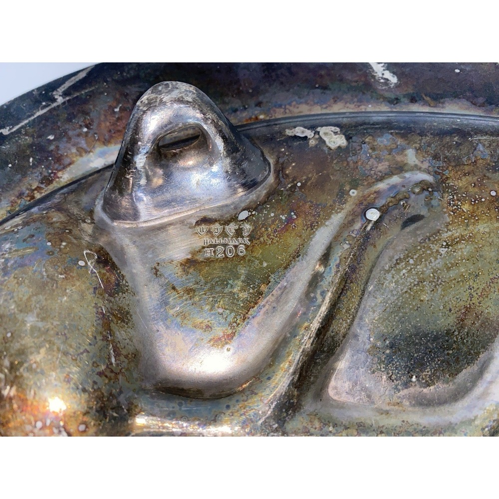 Vintage Silver Plates Leaf Shaped Tray Platter Hallmark UJEP H206 - 18"X12.5"‎ - Picture 6 of 8